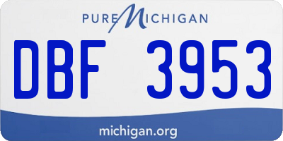 MI license plate DBF3953