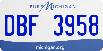 MI license plate DBF3958
