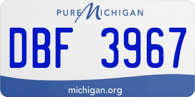 MI license plate DBF3967