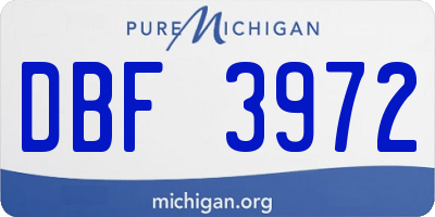 MI license plate DBF3972