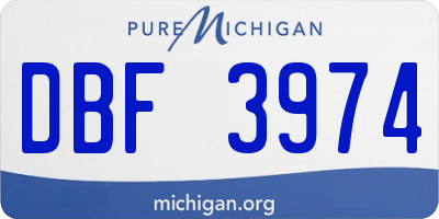 MI license plate DBF3974