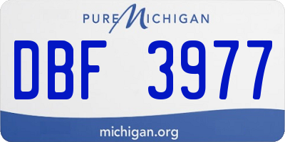 MI license plate DBF3977