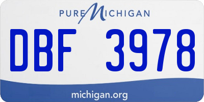 MI license plate DBF3978