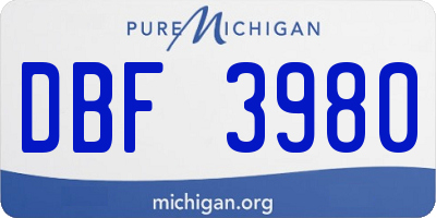 MI license plate DBF3980