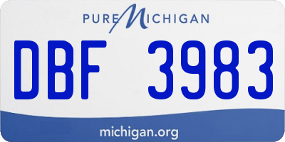 MI license plate DBF3983