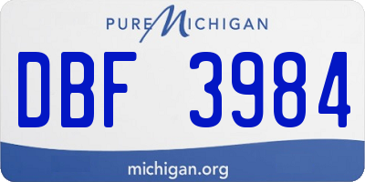 MI license plate DBF3984