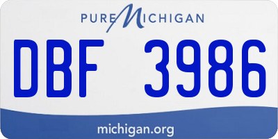 MI license plate DBF3986