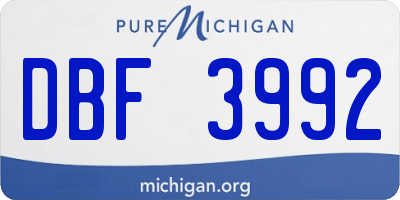 MI license plate DBF3992