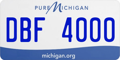 MI license plate DBF4000