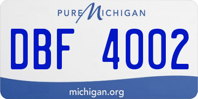 MI license plate DBF4002