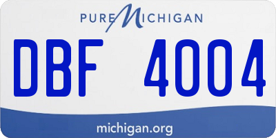 MI license plate DBF4004