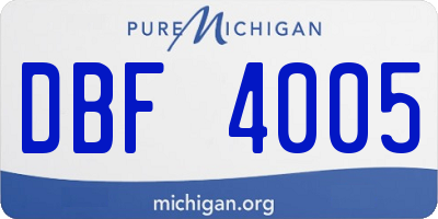 MI license plate DBF4005