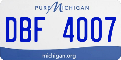 MI license plate DBF4007