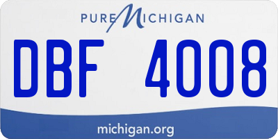 MI license plate DBF4008