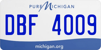 MI license plate DBF4009