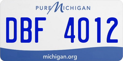 MI license plate DBF4012