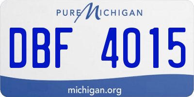 MI license plate DBF4015