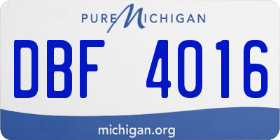 MI license plate DBF4016