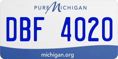 MI license plate DBF4020
