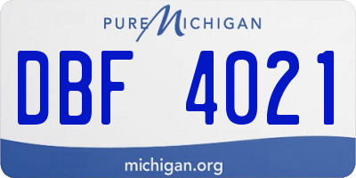 MI license plate DBF4021