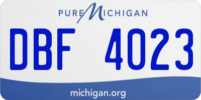 MI license plate DBF4023