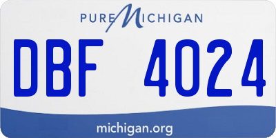 MI license plate DBF4024