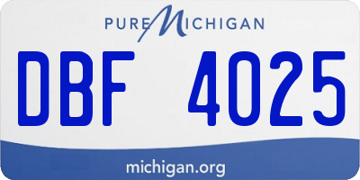 MI license plate DBF4025