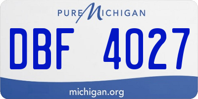 MI license plate DBF4027