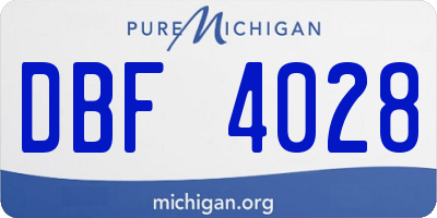 MI license plate DBF4028