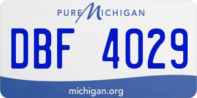 MI license plate DBF4029