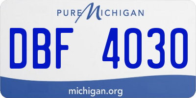 MI license plate DBF4030