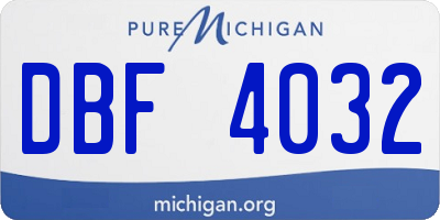 MI license plate DBF4032