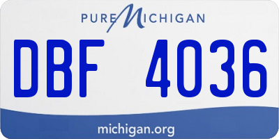 MI license plate DBF4036
