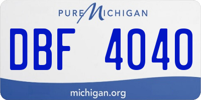 MI license plate DBF4040