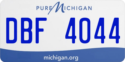 MI license plate DBF4044
