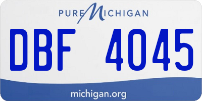 MI license plate DBF4045