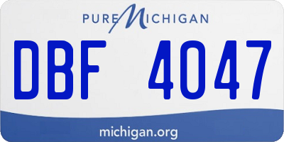MI license plate DBF4047