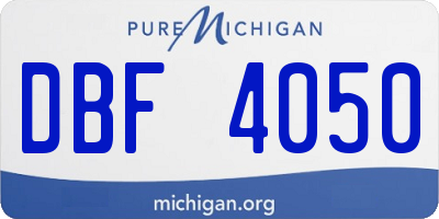 MI license plate DBF4050