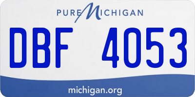 MI license plate DBF4053
