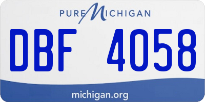MI license plate DBF4058