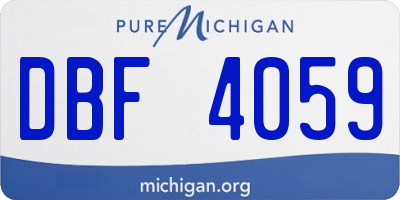 MI license plate DBF4059