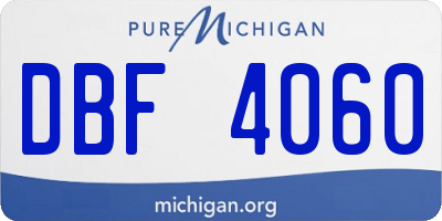 MI license plate DBF4060