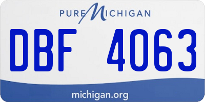 MI license plate DBF4063