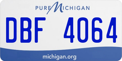 MI license plate DBF4064