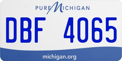 MI license plate DBF4065
