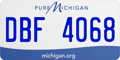 MI license plate DBF4068