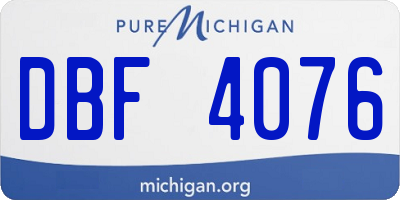 MI license plate DBF4076