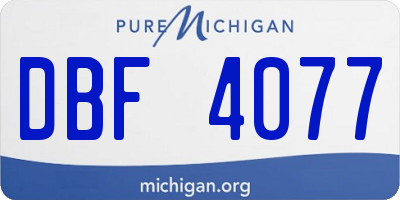 MI license plate DBF4077