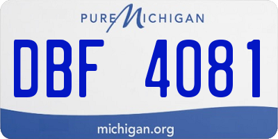 MI license plate DBF4081