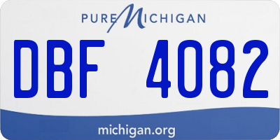 MI license plate DBF4082